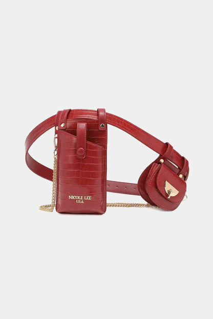 Nicole Lee USA Aurelia Belt Bag  Jassorted Red One Size 