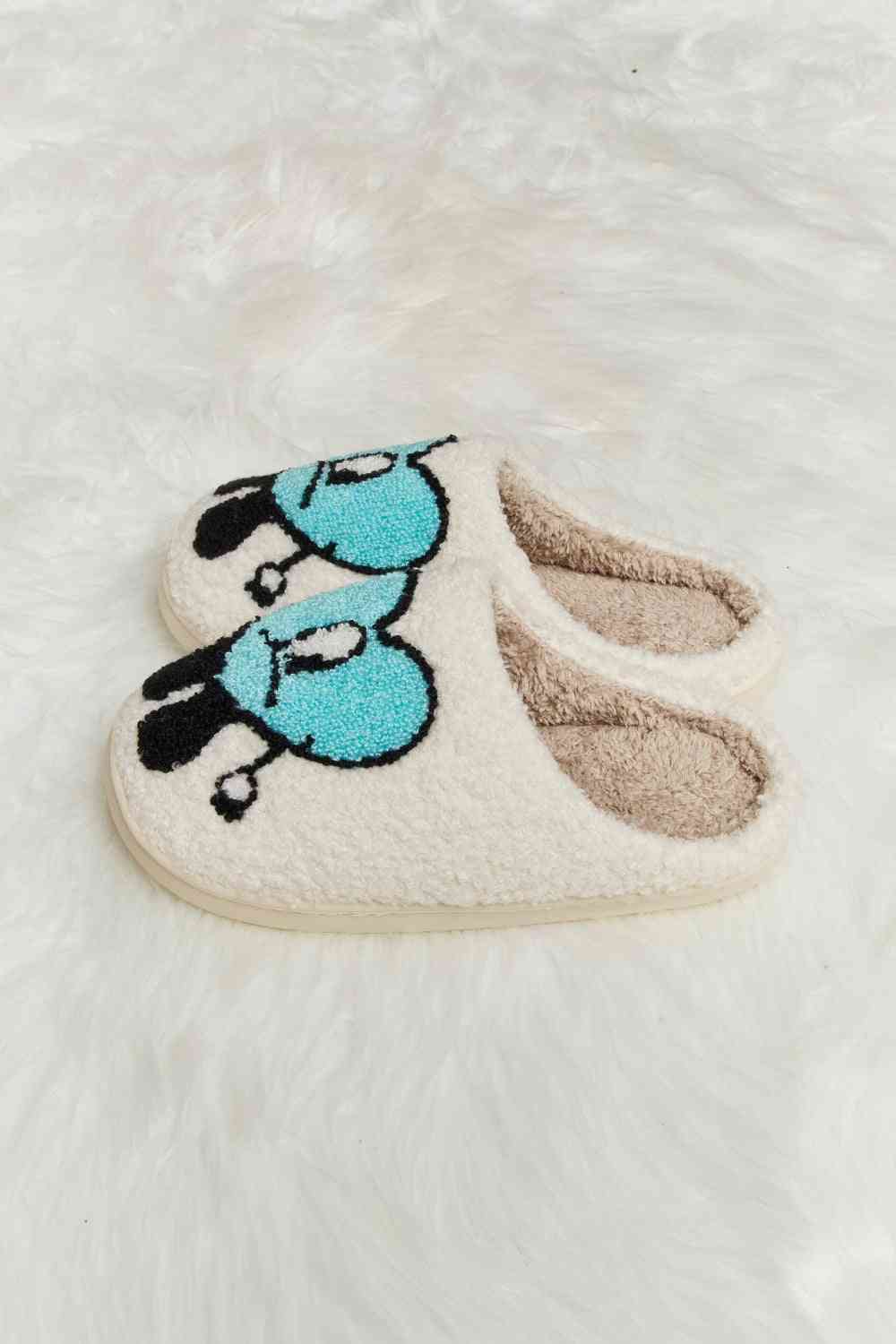 Melody Love Heart Print Plush Slippers  Trendsi   