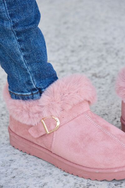 Forever Link Furry Chunky Thermal Ankle Boots  Trendsi   