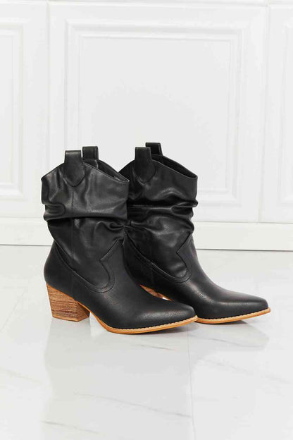 MMShoes Scrunch Cowboy Boots in Black  Trendsi   